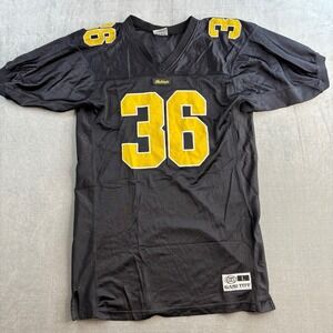 Game Tuff Bulldogs Football Jersey #36 Black Yellow Men's Large
